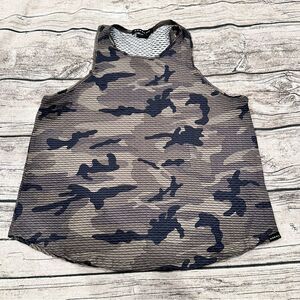 Koral Aerate Netz Camo Mesh Textured Active Tank Top Size Medium; Athleisure